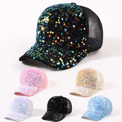 Sequin Baseball Cap Women