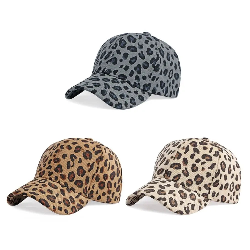 Fashionable Versatile Leopard Print Hat Velvet Sun Protection Baseball Cap