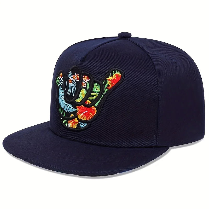 Unisex Fingers Embroidery Hip Hop Hats Spring Autumn Outdoor Adjustable Casual Baseball Caps Trucker Caps Sunscreen Hat
