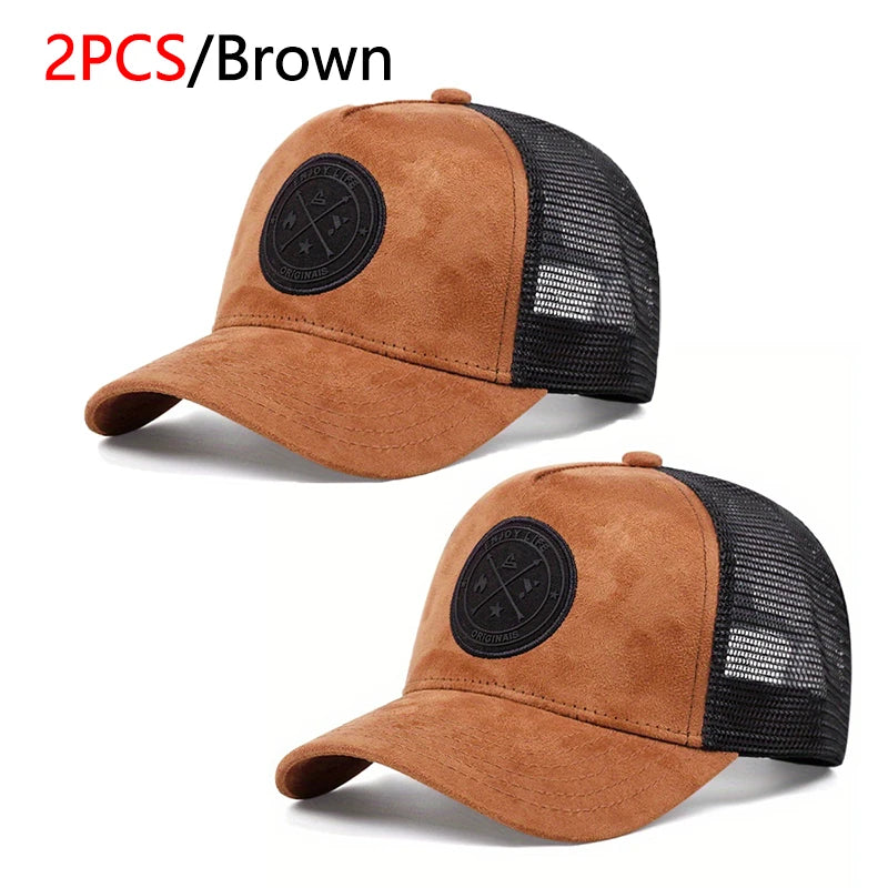 Summer Mesh Baseball Cap Women Men Enjoy Life Letter Patch Snapback Hat