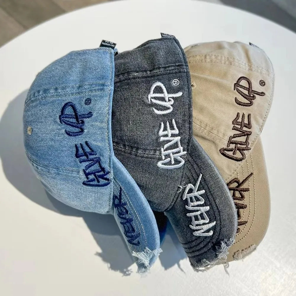 Trendy Washed Cotton Baseball Cap Adjustable