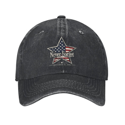 Never Forget September 11 2001 Memorial Day American Flag Casual Baseball Cap