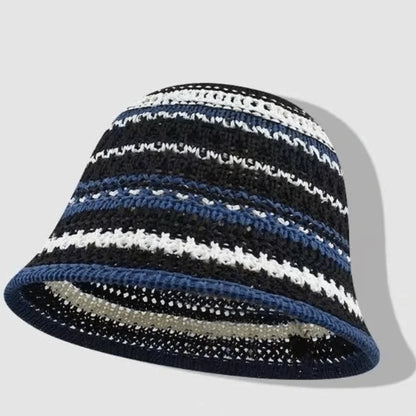 Fashion Striped Knitted Hollow Fisherman Hat