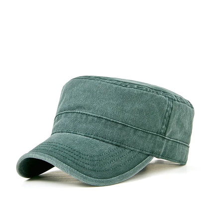 2023 Spring Summer Dad Pure Cotton Leisure Flat Top Military Hat