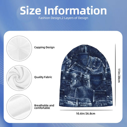 Jeans Style Bonnet Hats Cool Knitting Hat For Women Men