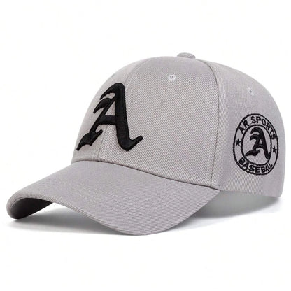 Unisex Gothic Letter A Embroidery Baseball Caps Autumn Outdoor Adjustable Casual Hats Sunscreen Hat