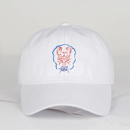 Bow Tie Lobster Print Soft Top Baseball Cap Soft Comfortable Lightweight Trendy Fashionable Unisex
