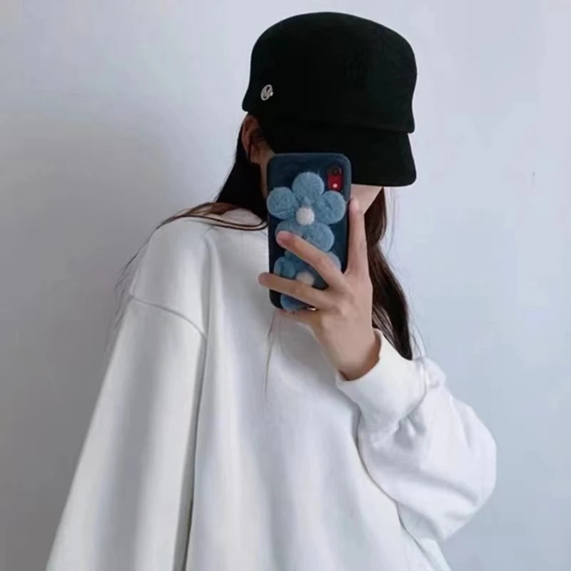 Winter Wool Felt Japan M Letter Street Visors Cap