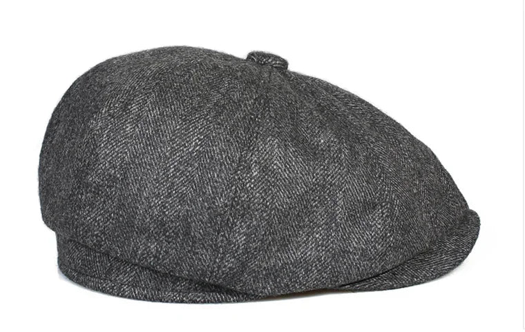 Men Street Bonnet 55% Wool Beret Sheepskin Camel/Grey Male Thin Hats