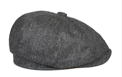 Men Street Bonnet 55% Wool Beret Sheepskin Camel/Grey Male Thin Hats