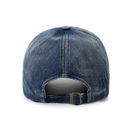 New Unisex Letter Embroidery Hole Denim Baseball Caps