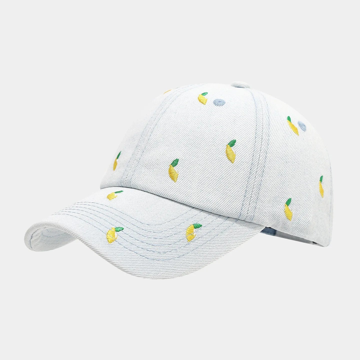 Fruit Women's And Men's Retro Embroidered Cherry Denim Cap Sun Hats
