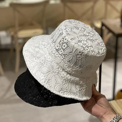 Ladies Summer Hollow Breathable Bucket Hat Mesh Basin Hats