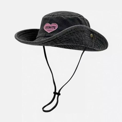 2025 Sweet Pink Love Bucket Caps Outdoor Camping Sun Protection