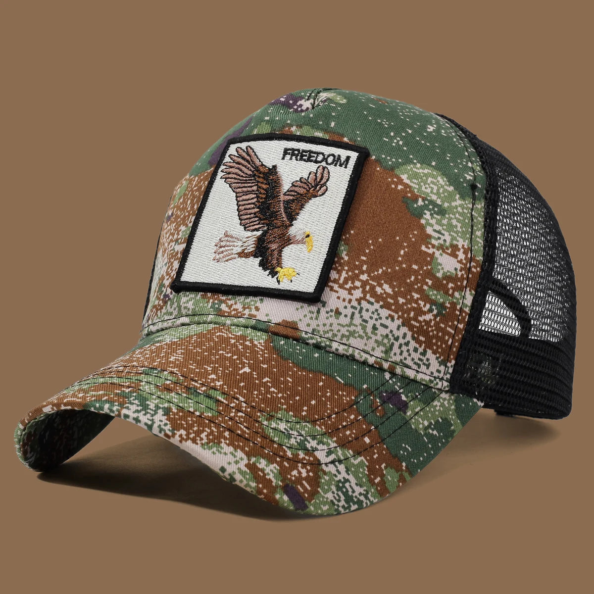 Unisex Trucker Cap with Eagle Embroidery & Applique - Suitable for Daily Casual Wear