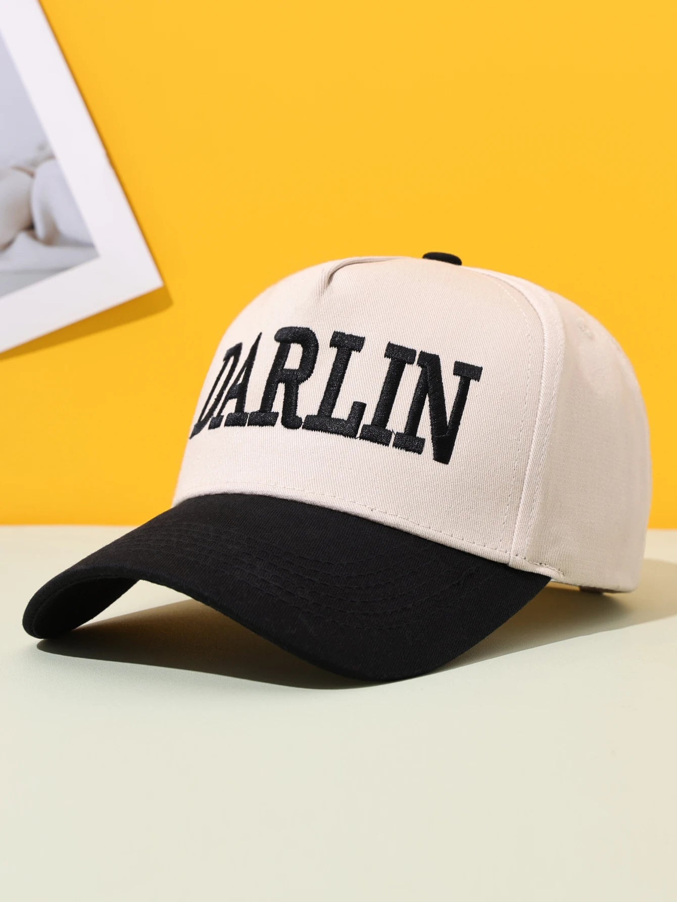 Darlin Embroidered Color Blocked Baseball Cap