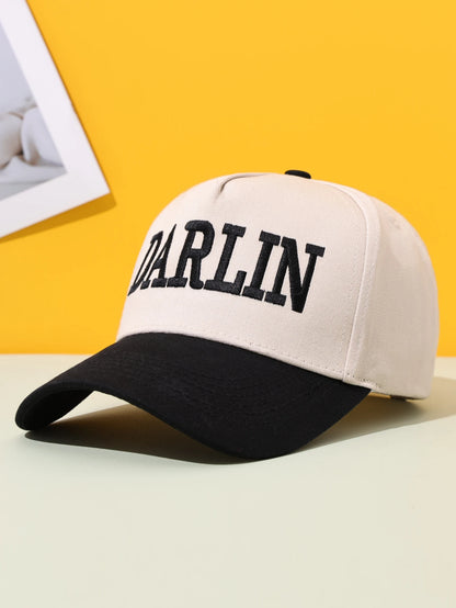 Darlin Embroidered Color Blocked Baseball Cap