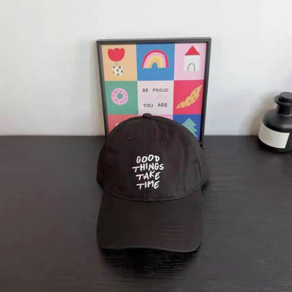 Spring Letter Embroidery Baseball Cap For Women All Season Versatile Soft Top Couple Sunshade Duckbill Cap