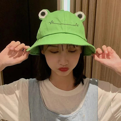 Cute Frog Bucket Hats Women Men Bucket Hat