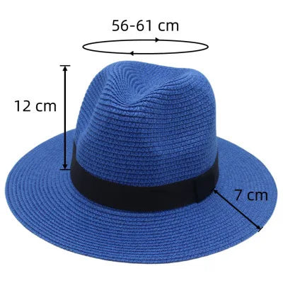 Spring And Summer Hot Selling Panama Straw Hat Square Black Ribbon Korean Style Hat