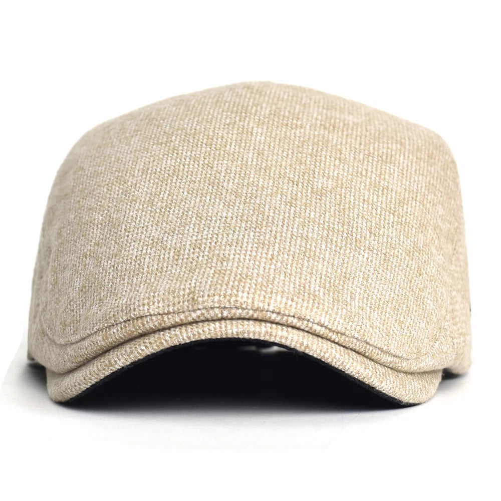 Autumn Winter Thick Warm Newsboy Caps Men Women Soft Beret Hat