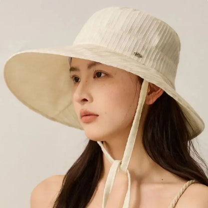 Wide-Brimmed Sun Protection Bucket Hat