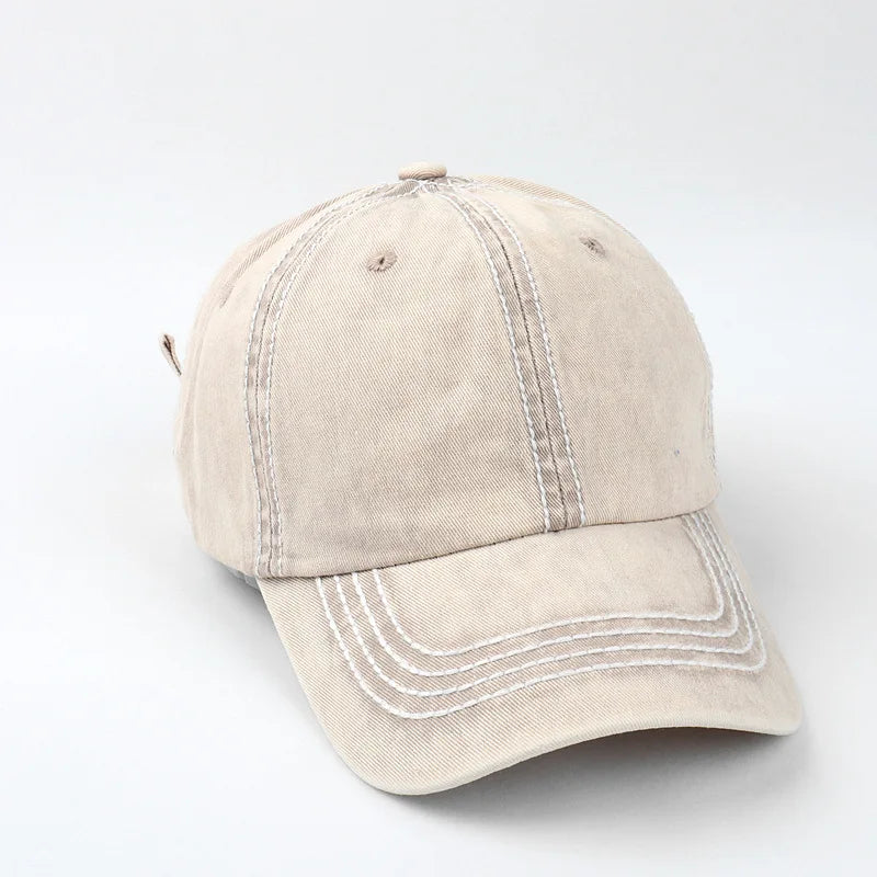 New Custom Logo Unisex Baseball Cap Vintage Distressed Washed Cotton