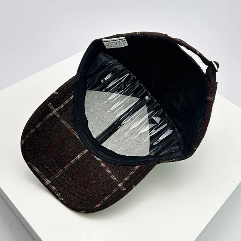 New Men Women Versatile Color Block Woolen Cloth Baseball Caps