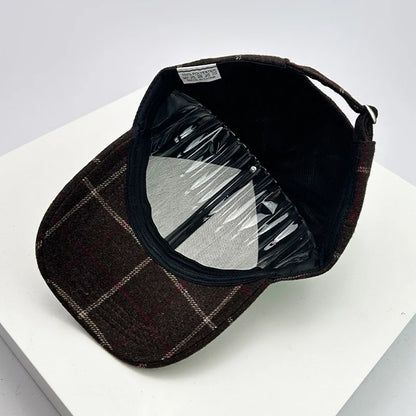 New Men Women Versatile Color Block Woolen Cloth Baseball Caps
