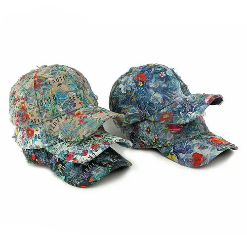 Spring And Summer Polyester Print Casquette Baseball Cap