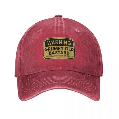 Warning Grumpy Old Bastard Approach Men Women Baseball Caps