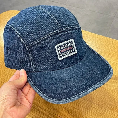 Vintage Flat Brim Denim Baseball Caps Male Women Harajuku Snapback Cap