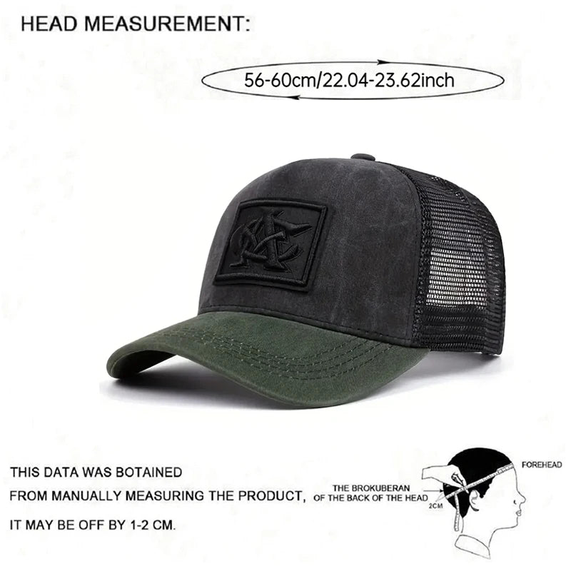 Personalized Mesh Hat CA Embroidery Outdoor Leisure Daily Sunshade Hat Street HipHop