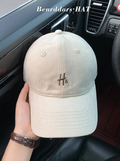 Korean Style RH Letter Embroidery Baseball Cap