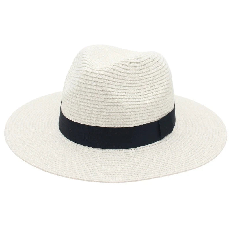 Spring And Summer Hot Selling Panama Straw Hat Square Black Ribbon Korean Style Hat