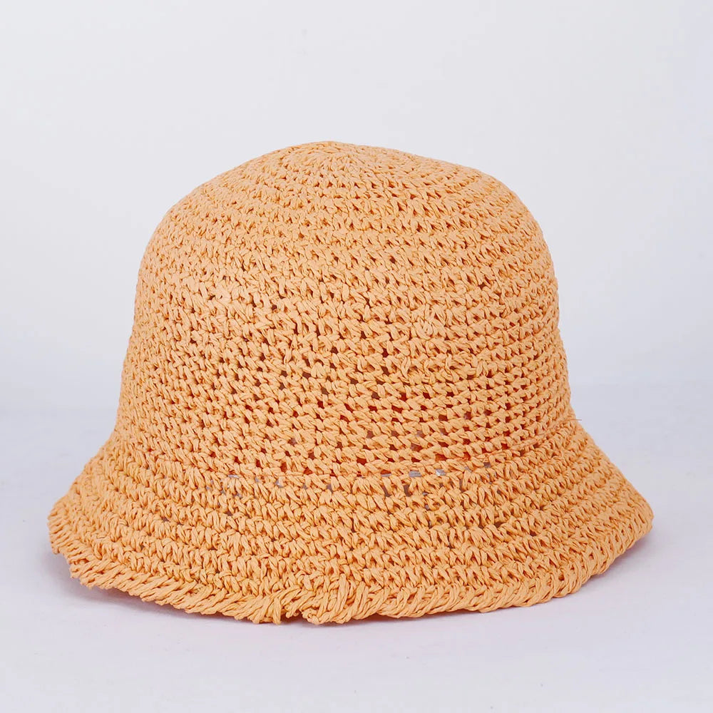 Women Straw Sun Hat Woven Bucket Hat Fishing Hat