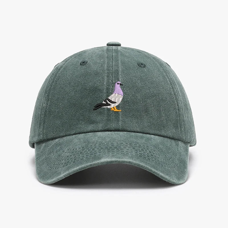 Embroidery Pigeon Spring Vintage Baseball Caps