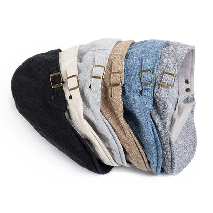 New Summer Thin Double Breasted Beret Fashion Men Vintage Visor Flat Cap