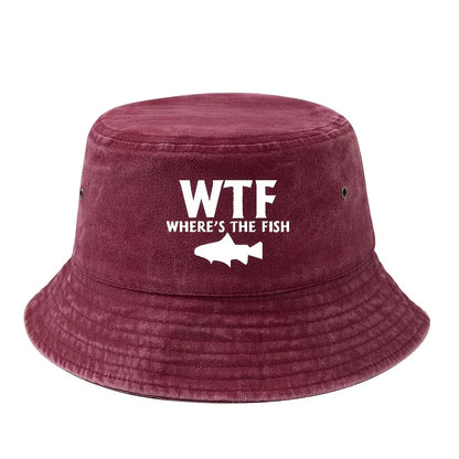 Male and Female Outdoor Fishing Fisherman Hat Where's The Fish Print