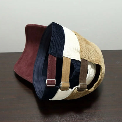 Embroidered Letter Baseball Hat Corduroy Wide Brim Outdoor