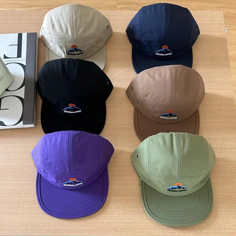 Korean Camping Outdoor Style Flat-Brim Hat Quick-Drying Baseball Cap