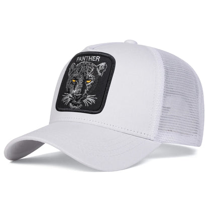 Unisex Panther Embroidery Baseball Net Caps Spring and Summer