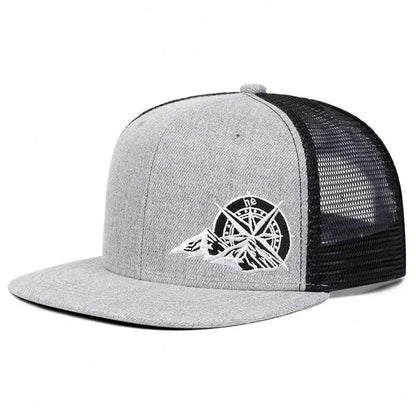 Unisex Compass Mountain Embroidery Hip-Hop Hats