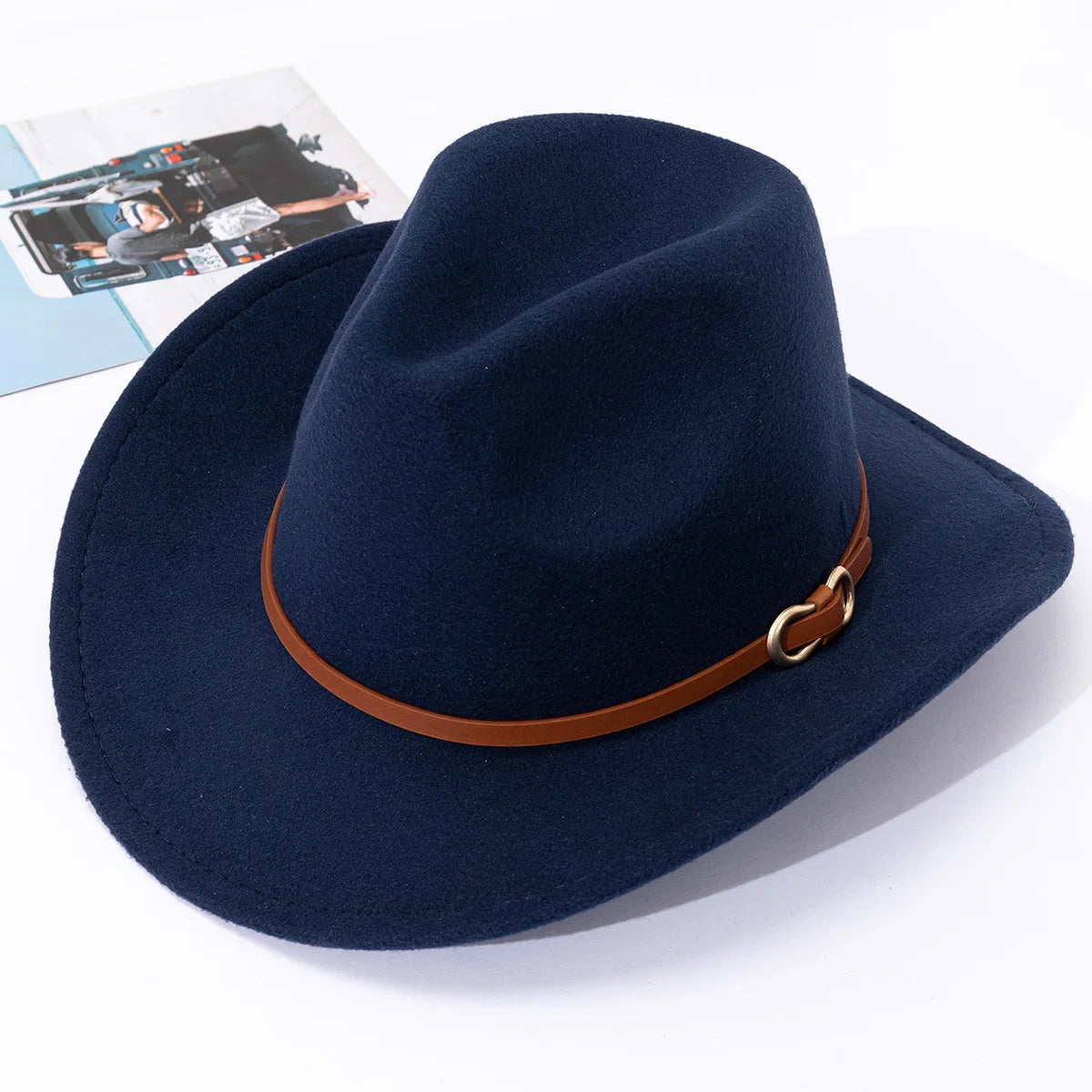 British Style Belt Soft Felt Hat For Men And Women Top Hat