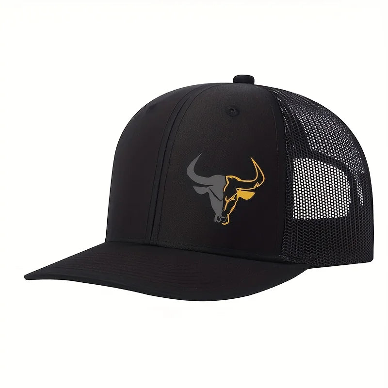 Bull Head Print Breathable Mesh Hats Summer Richardson Truck Driver Hat Men Women