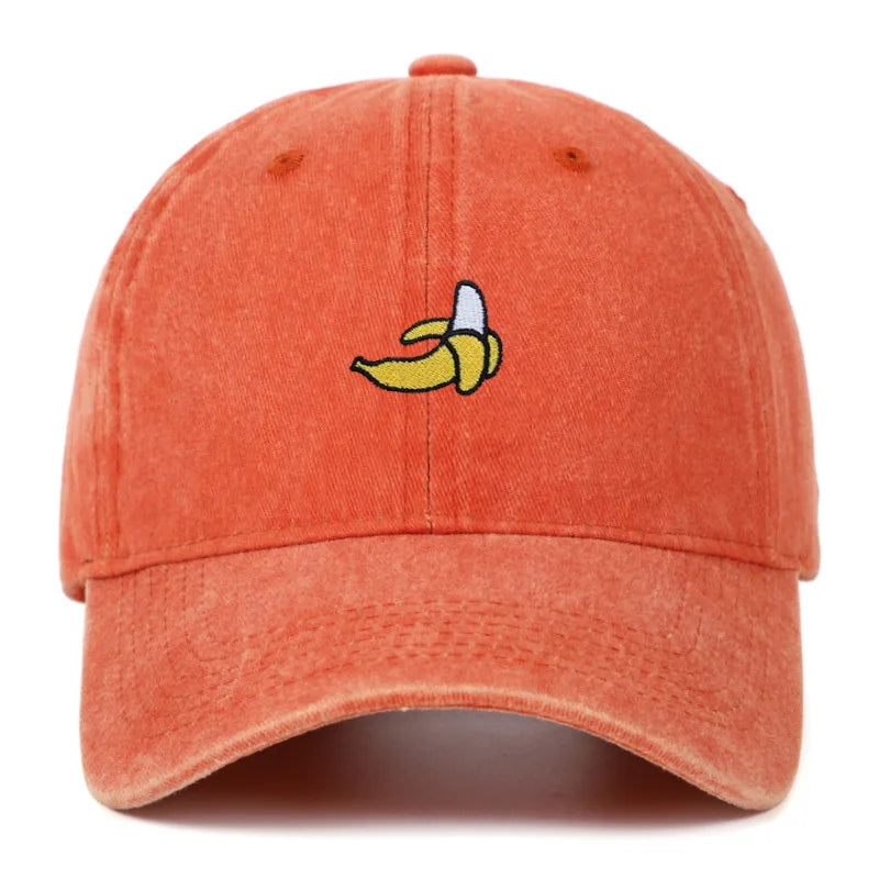 Banana Embroidered Baseball Hats for Men and Women
