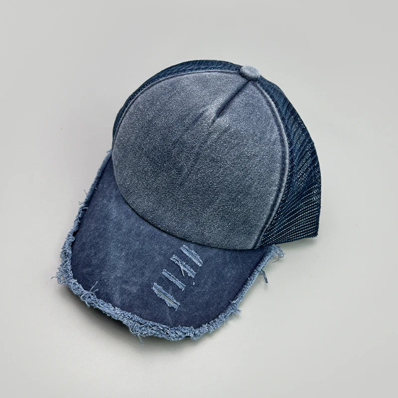Mesh Solid Rotten Edged Baseball Hats
