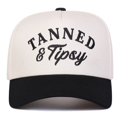Unisex Tanned Tipsy Letter Embroidery Baseball Caps Spring Autumn
