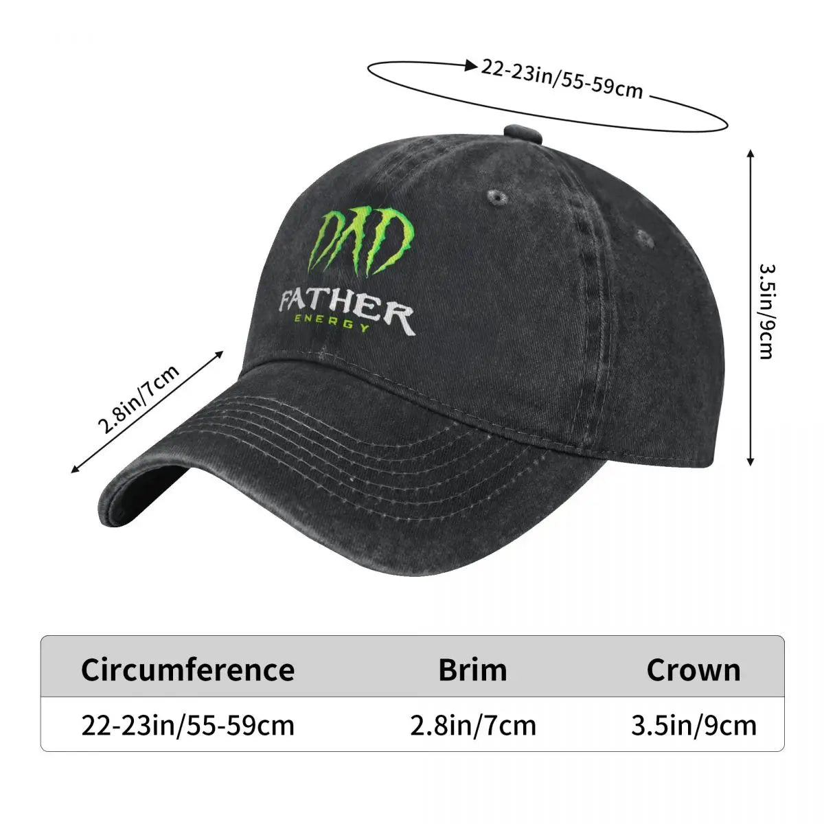 Father Energy Monster Happy Fashion Baseball Cap Peaked  Men's Hat Women's