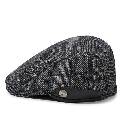 Men's Vintage British Style Beret, Autumn Winter Warm Newsboy Cap